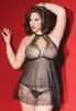 Plus size Transparent babydoll front keyhole cutout