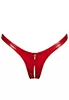 Red vinyl Crotchless thong Annabelle