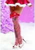 Reindeer white and red striped stockings Reindeer white and red striped stockings