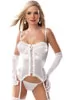 Satin white corset laced on the front