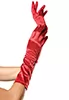 Semi long red satin glove