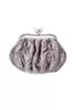 Silver quilted makeup bag 14cm 