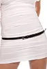 Thin varnished black belt for women