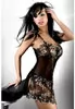 Transparent chemise and contrasting beige lace