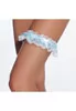 White and blue wedding garter