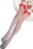 White stockings with small red hearts and bow