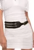 Wide triple stripe belt with studs
