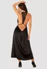 Agatya long black satin Dress