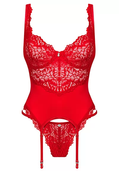 Amor Cherris red Basque and thong