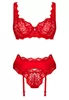 Amor Cherris red lingerie set 3p