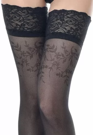 Bella fine mesh stay up stockings