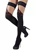 Black Hold up Stockings with red Seam