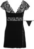 Black lace chemise with small sleeves