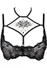 Black lace mesh underwired bra