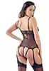 Black removable thong suspender bodysuit