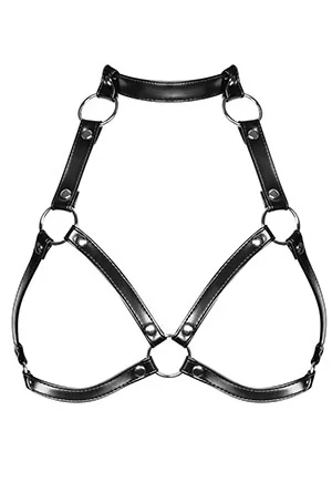 Bondage harness black bra