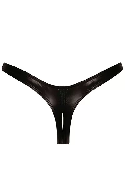 Annabelle L wetlook crotchless thong