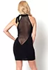 Cecily black plunging neckline dress