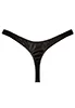 S black false leather Thong