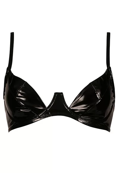 S black vinyl bra