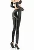 S vinyl black zip Leggings