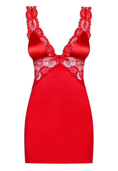 Chemise lace satin Secred Red