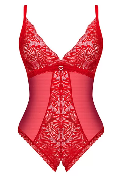 Chilisa red crotchless Bodysuit