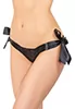 Crotchless black lace panties with ribbon side ties