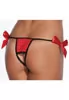 Crotchless black Thong with red ruffles