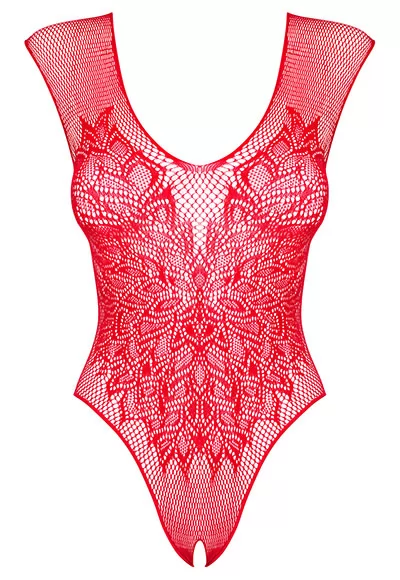 Crotchless Lace Teddy Red B112