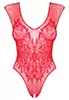 Crotchless Lace Teddy Red B112