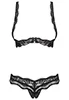 Crotchless lingerie lace 2 pcs Luvae Black