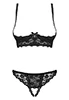 Crotchless lingerie shelf bra 2 pcs Letica Black