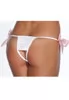 Crotchless white Thong with pink ruffles