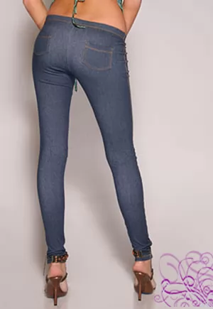 Denim stitched leggings