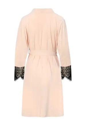 Elegant beige Robe and black lace