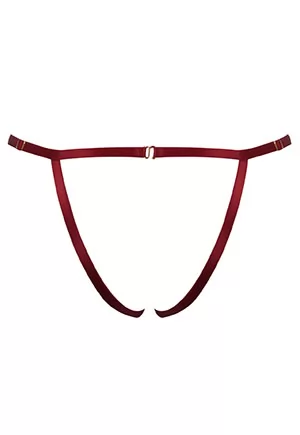 Elf Zhou Red Frame Bondage Crotchless Panties