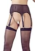 Fishnet black suspender belt 6 straps and stockings