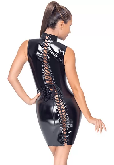 Full zip Vinyl Dress with back Lacing