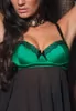 Green satin Babydoll and thong