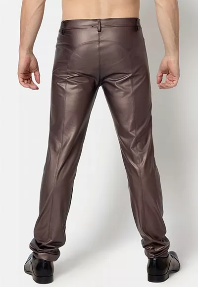 Ketil brown wetlook trousers