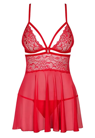 Lace Babydoll thong Red 838
