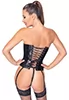 Lace up vinyl corset and g string