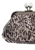 Leopard makeup bag with jewel closure 15cm