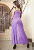 Long purple dress with corset cut laces and tanga 2 pieces