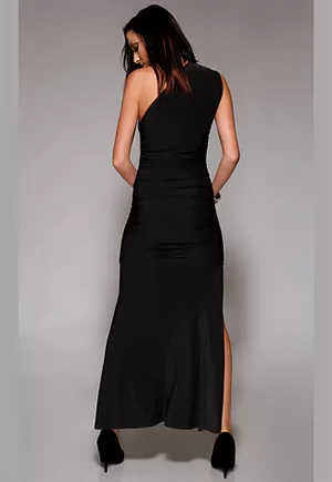 Long sexy black evening dress