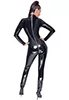 Longsleeve black vinyl Catsuit with zips