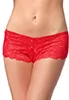 Low cut red lace shorts