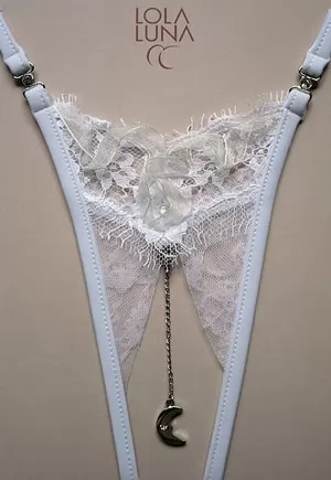 Luxury Honeymoon White crotchless thong