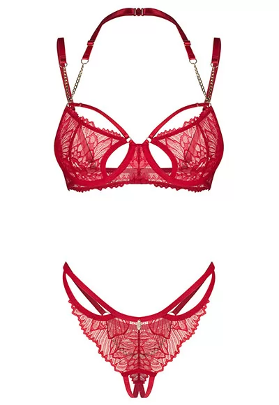 Matildea bra and open crotch thong